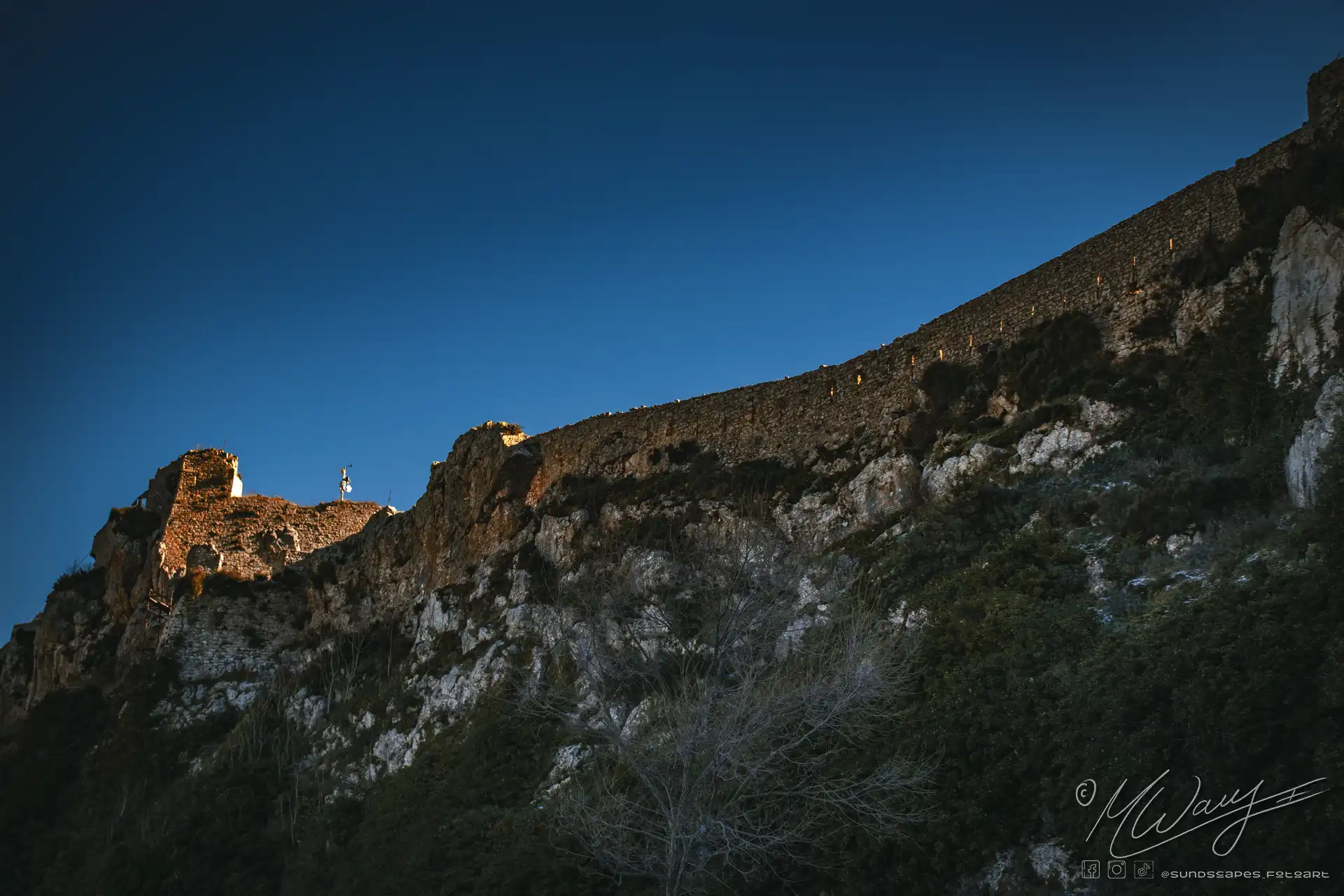 a castle on a hill