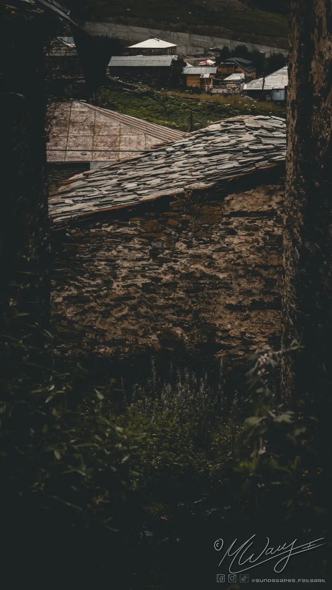 Ein Steinhaus in Uschguli, Georgien