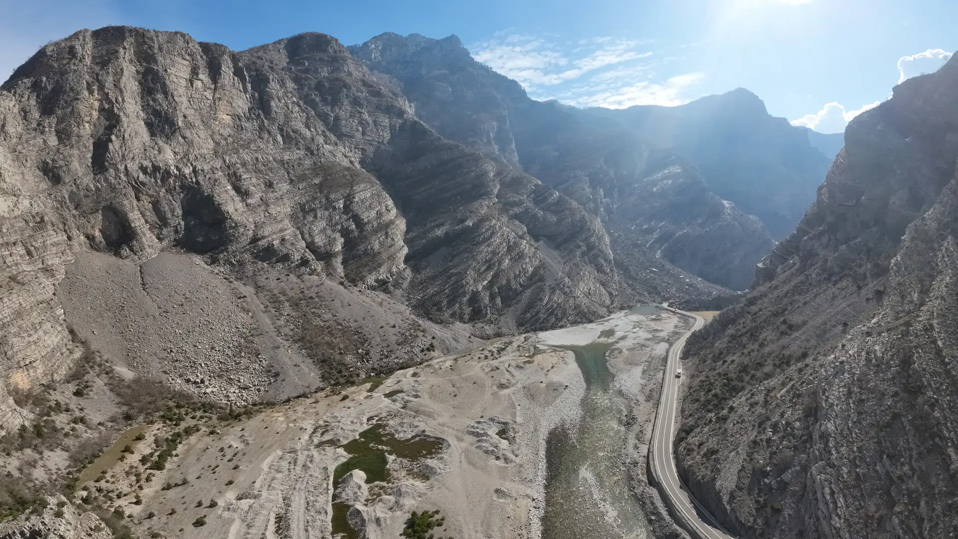 a road through a valley